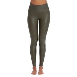 Spanx Faux Leather Leggings Green Size 2X.